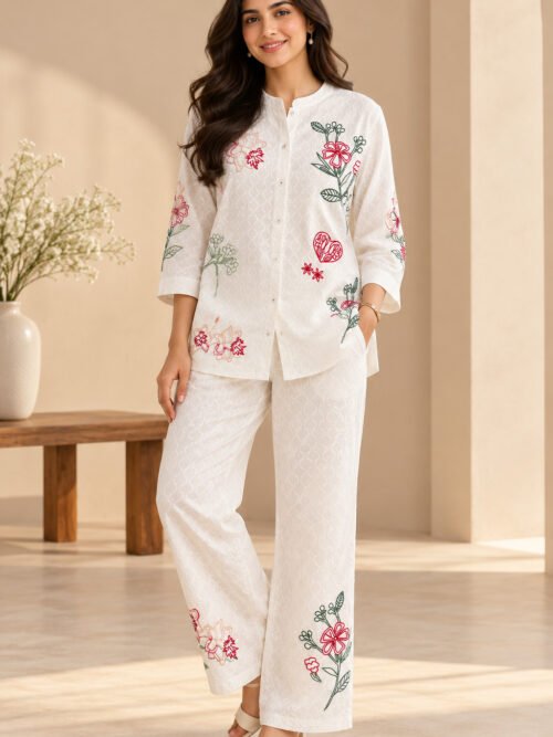 White Floral Co-Ord Set