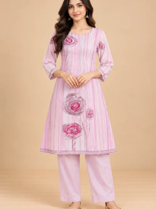 Pink Floral Printed Co-Ord Set for Women