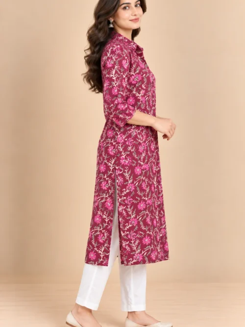 Maroon Floral Printed Co-Ord Set for Women