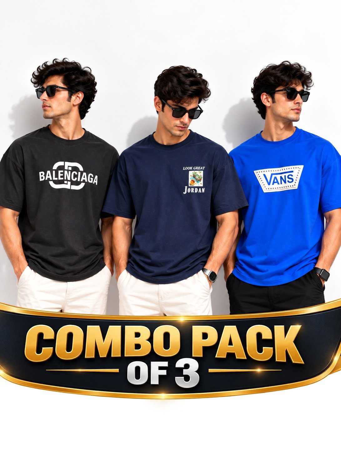 Men’s Premium Graphic Printed T-Shirt Combo – Pack of 3 - Image 2