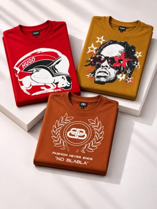 Men’s Trendy Graphic Printed Oversized T-Shirt Combo – Pack of 3