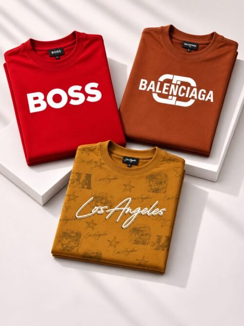 Men’s Stylish Graphic Printed T-Shirt Combo – Pack of 3