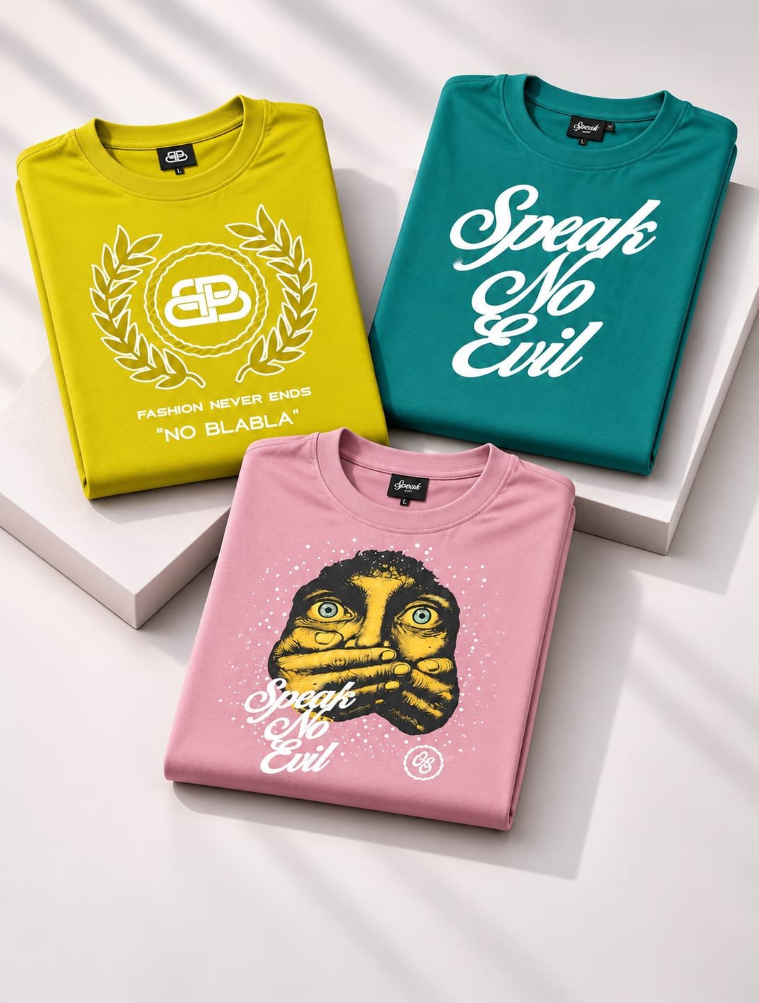 Men’s Premium Printed Oversized T-Shirt Combo – Pack of 3