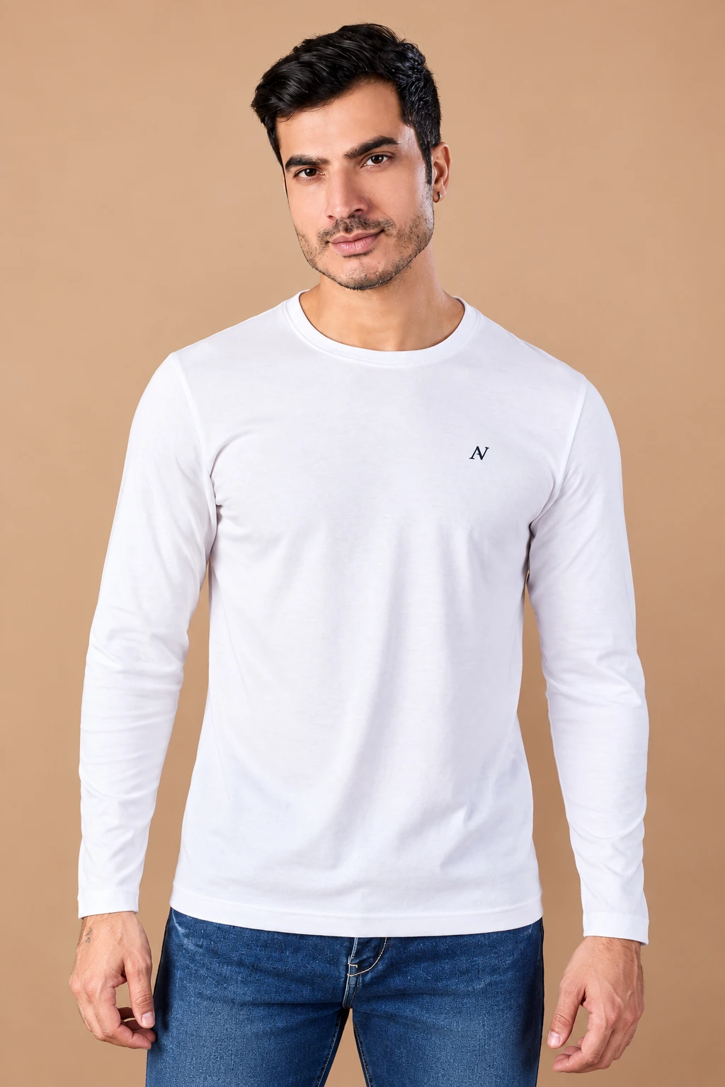 Men’s Classic White Full Sleeve T-Shirt